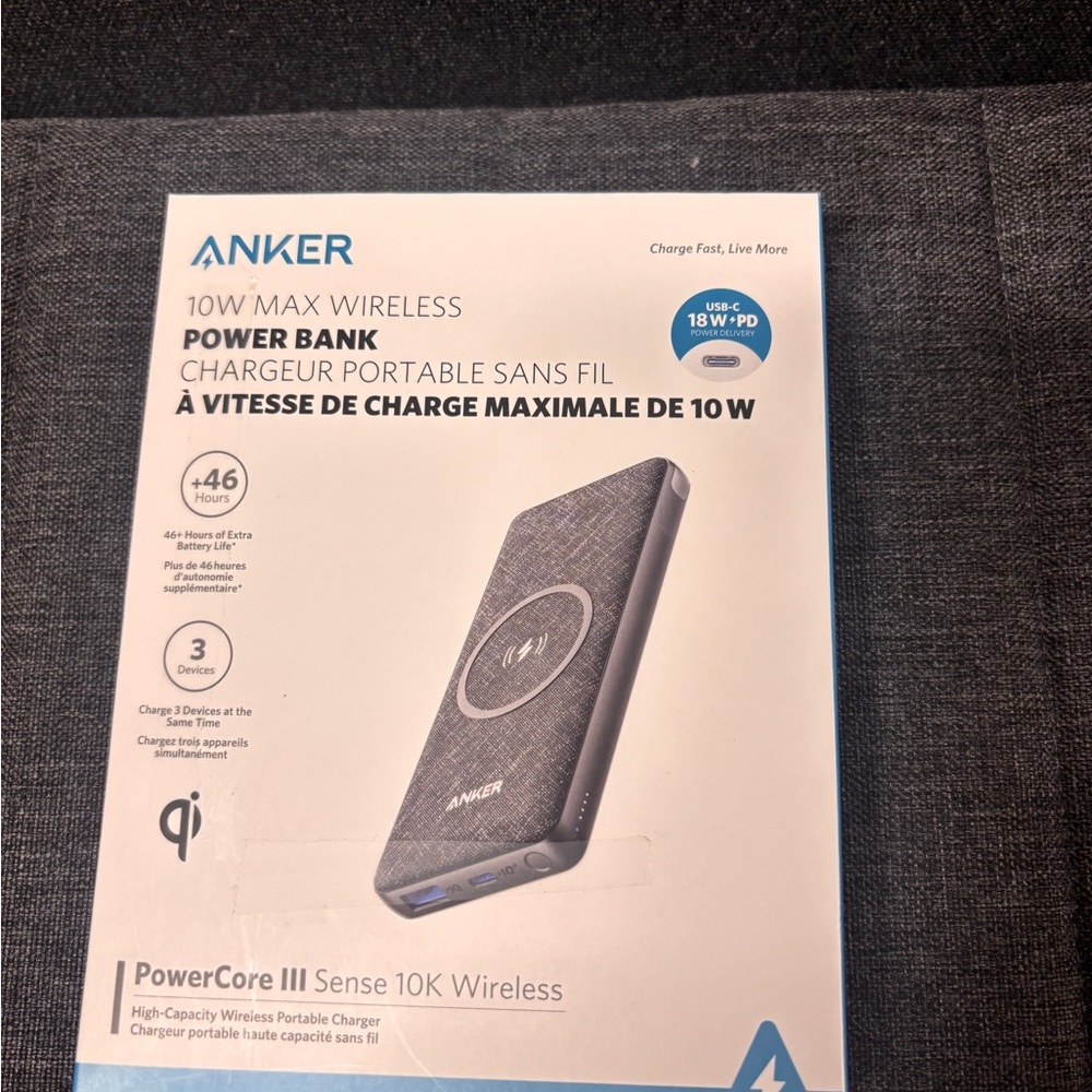 Anker Wireless Power Bank 46 hours of battery life, up to 3 devices at once.